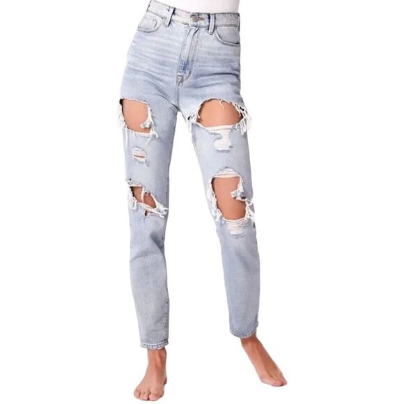 BDG Urban Outfitters Mom High Rise Destroyed Jeans Size 24 - Picture 1 of 11